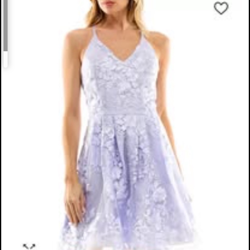 Macy's Purple V-Neck Fit and Flare Mini Dress